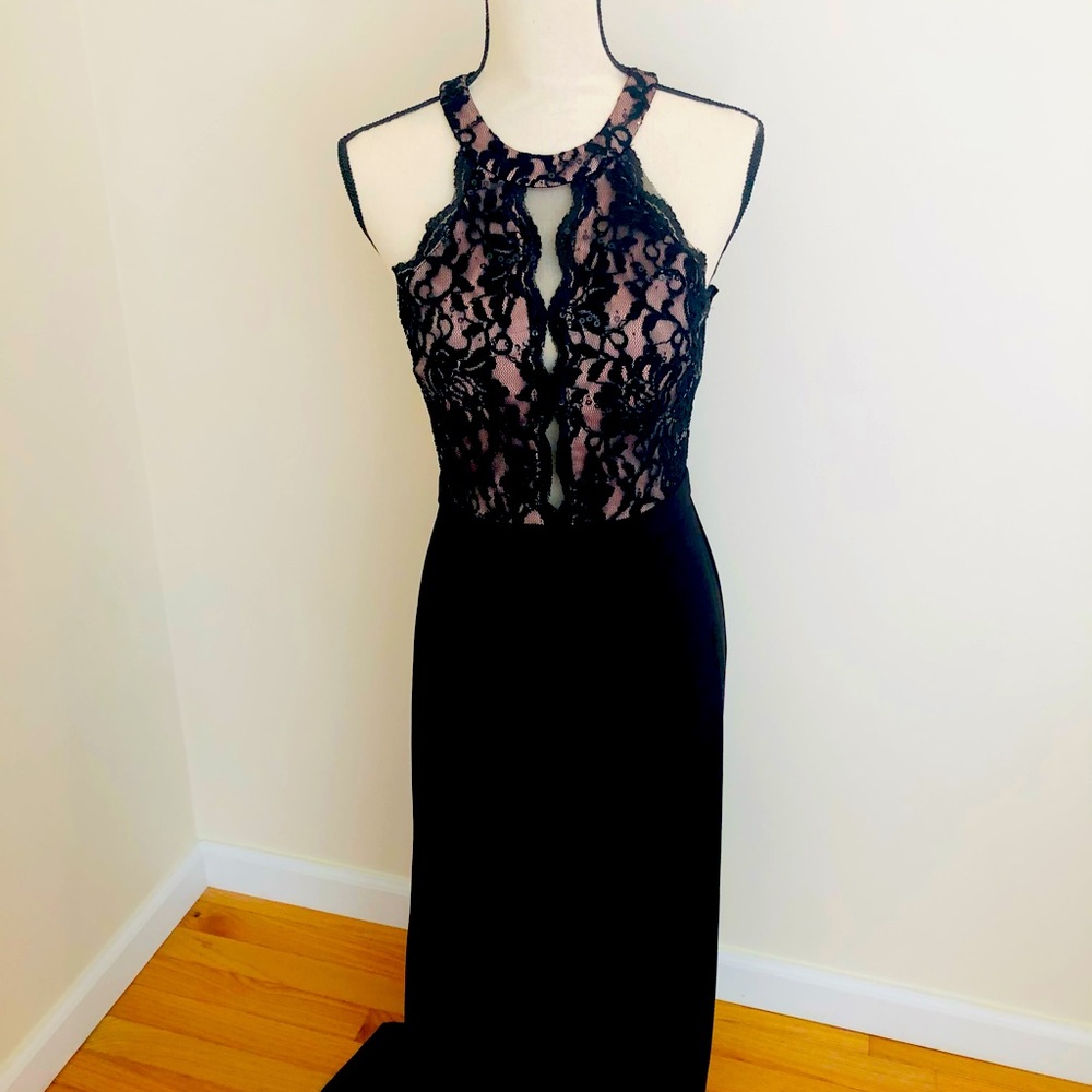 Morgan & Co. Black Lace Evening Dress